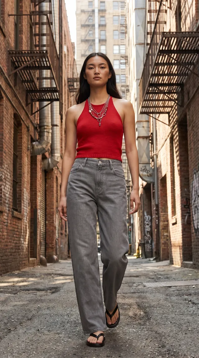 AI product photoshoot of a fashion product on a model, Industrial Alley