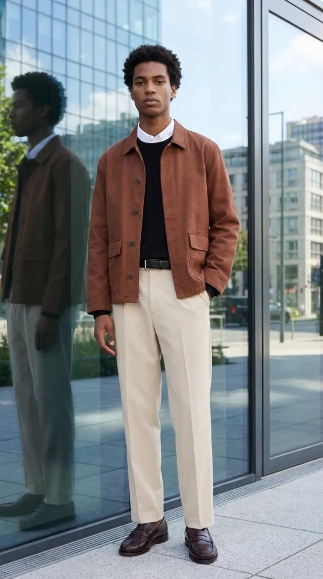 AI product photoshoot of a fashion product on a model, Glass Facade